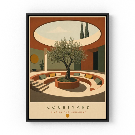 Courtyard Live In The Sunshine Olive Tree Art Print