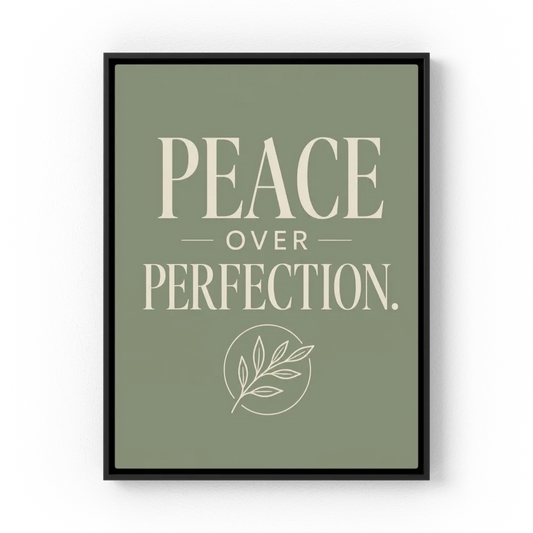 "Peace Over Perfection" Retro Botanical Art Print