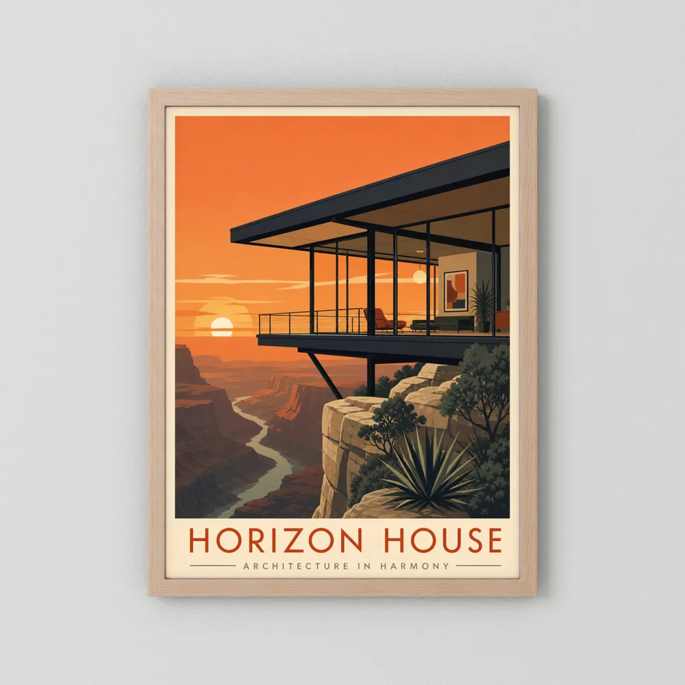 Horizon House Cliffside Architecture Art Print