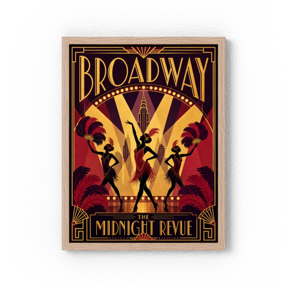 Broadway: The Midnight Revue – Vintage 1920s Art Deco Cabaret Poster Print