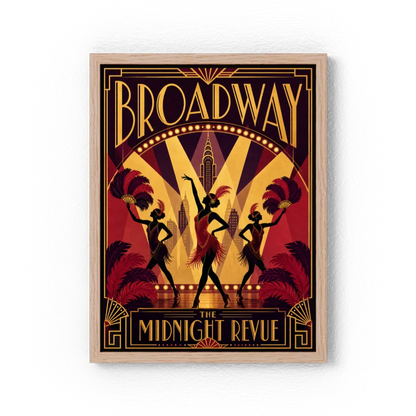 Broadway: The Midnight Revue – Vintage 1920s Art Deco Cabaret Poster Print