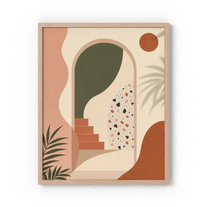 Geometric Archway & Terrazzo Art Print