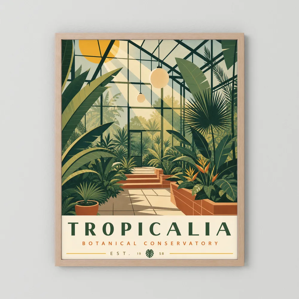 Tropicalia Botanical Conservatory 1958 Art Print
