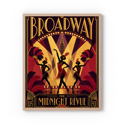 Broadway: The Midnight Revue – Vintage 1920s Art Deco Cabaret Poster Print