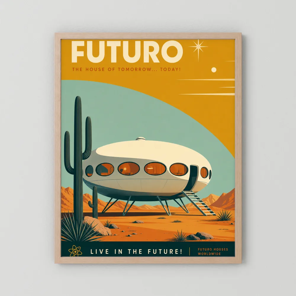 Futuro House Retro Space Age Architecture Art Print