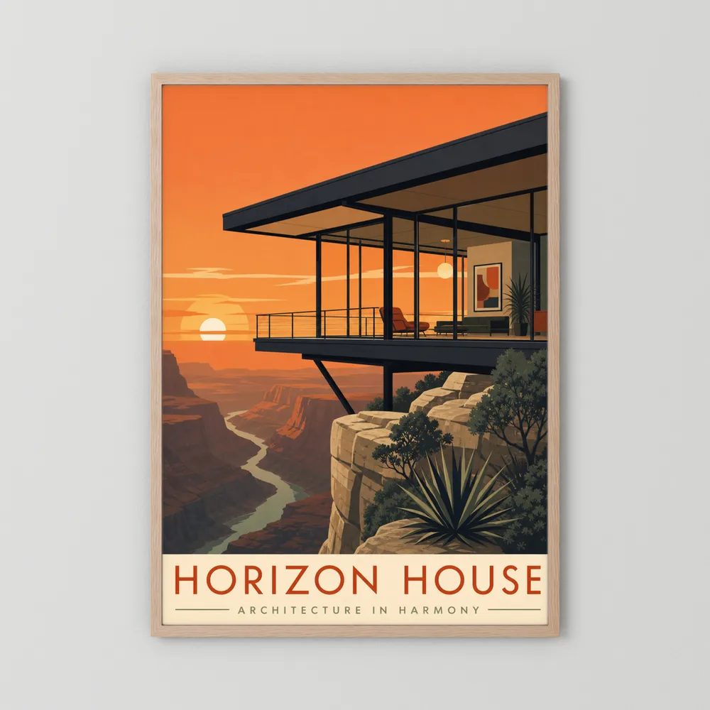 Horizon House Cliffside Architecture Art Print