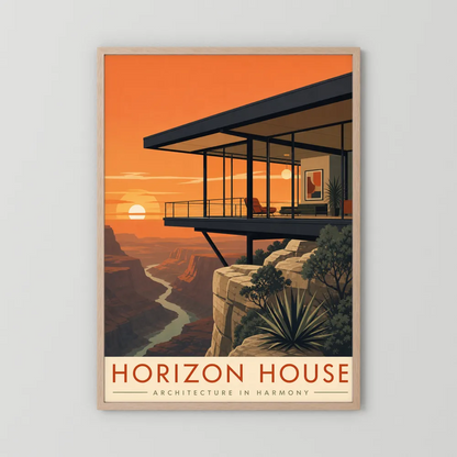 Horizon House Cliffside Architecture Art Print