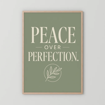 "Peace Over Perfection" Retro Botanical Art Print