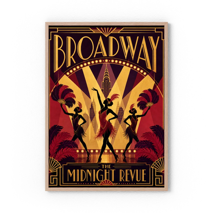 Broadway: The Midnight Revue – Vintage 1920s Art Deco Cabaret Poster Print