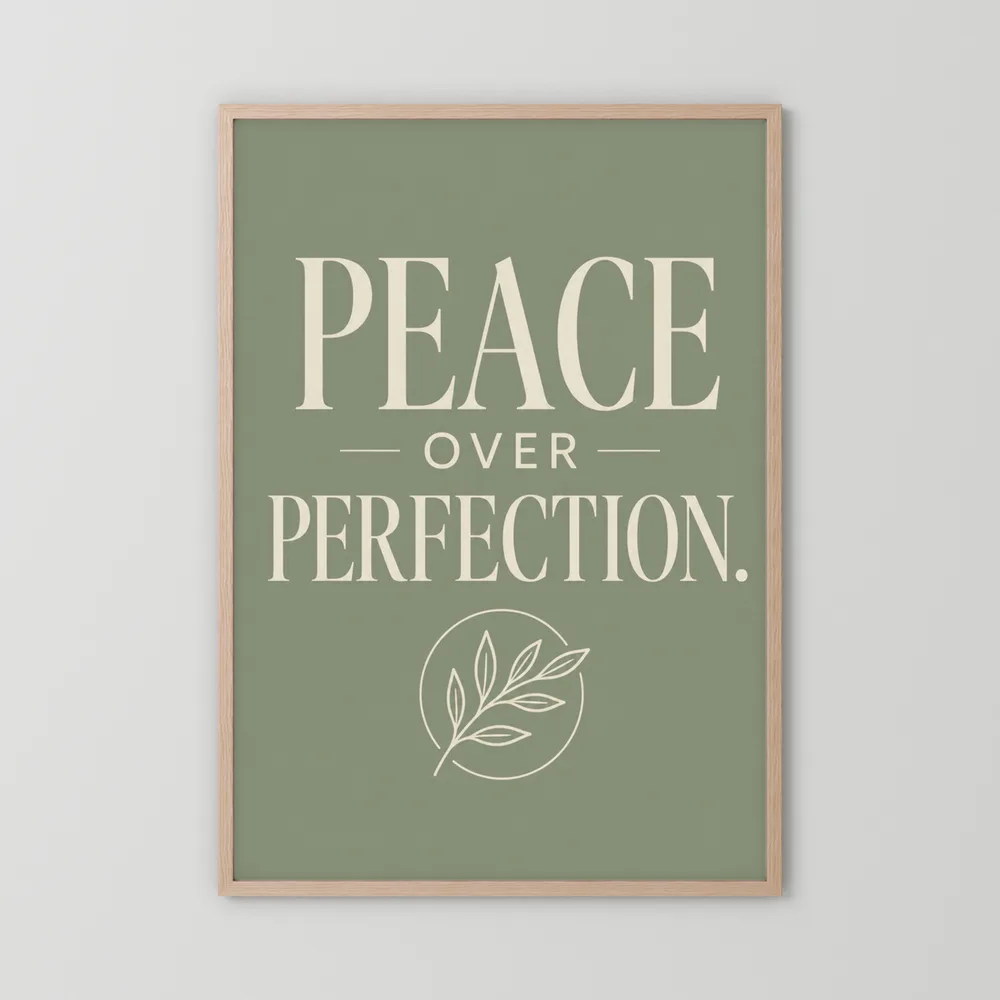 "Peace Over Perfection" Retro Botanical Art Print