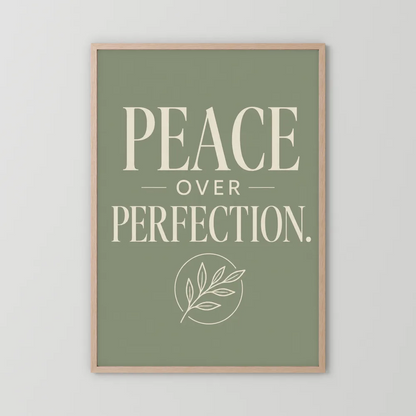"Peace Over Perfection" Retro Botanical Art Print