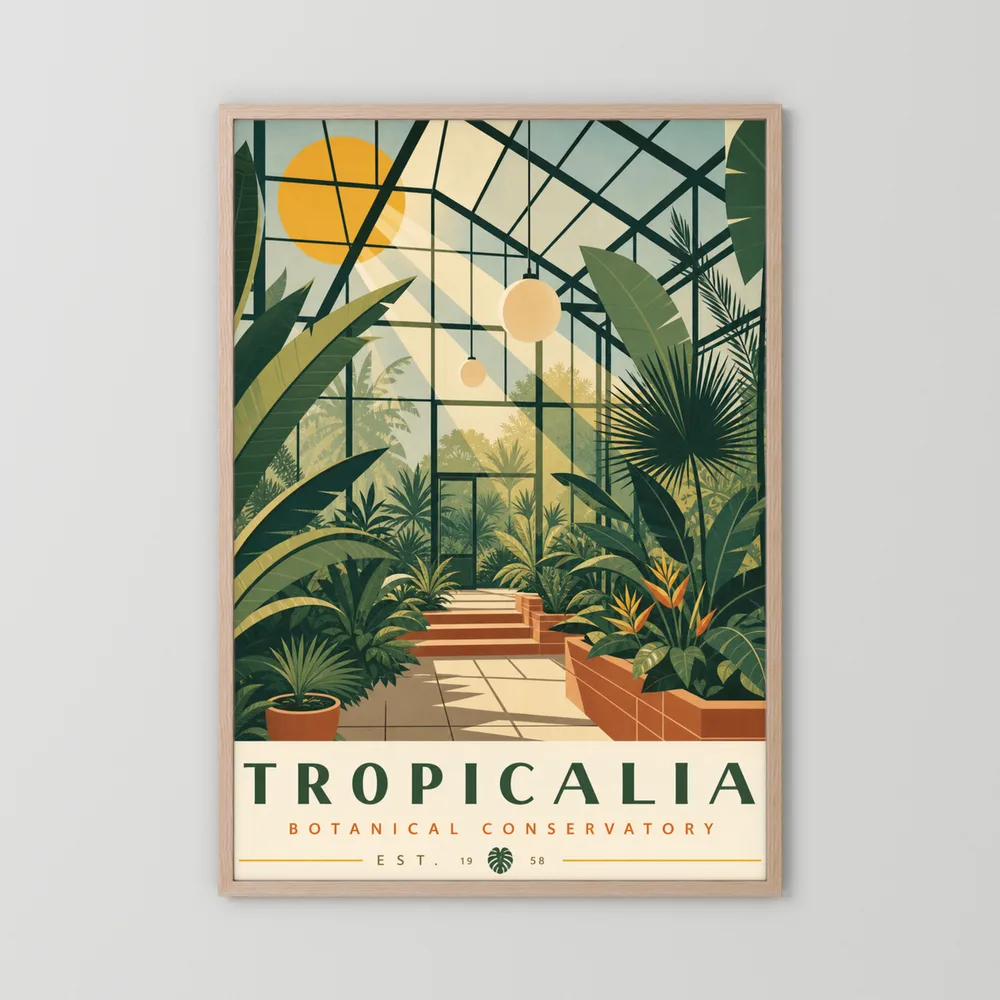 Tropicalia Botanical Conservatory 1958 Art Print