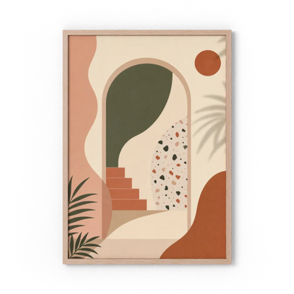 Geometric Archway & Terrazzo Art Print