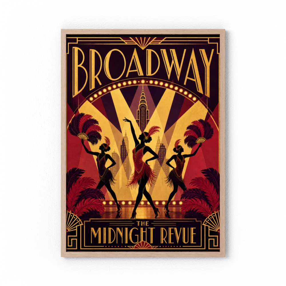 Broadway: The Midnight Revue – Vintage 1920s Art Deco Cabaret Poster Print