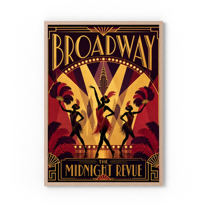 Broadway: The Midnight Revue – Vintage 1920s Art Deco Cabaret Poster Print