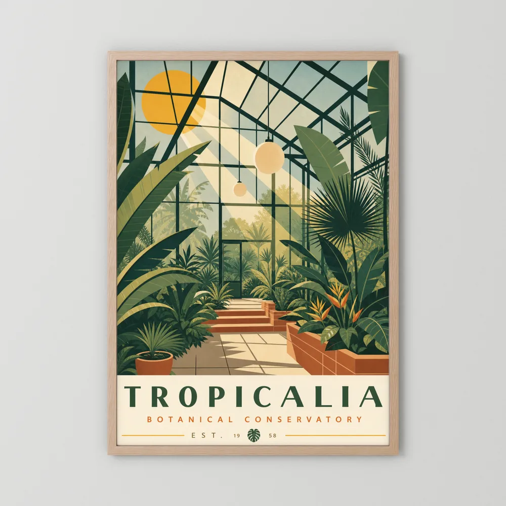 Tropicalia Botanical Conservatory 1958 Art Print