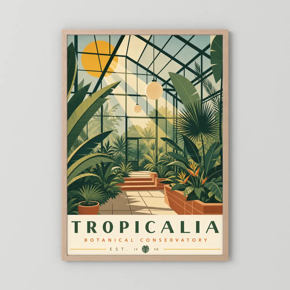 Tropicalia Botanical Conservatory 1958 Art Print