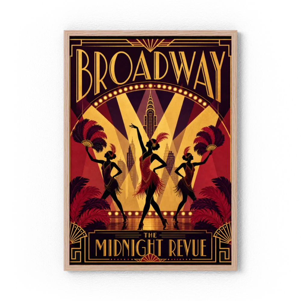 Broadway: The Midnight Revue – Vintage 1920s Art Deco Cabaret Poster Print