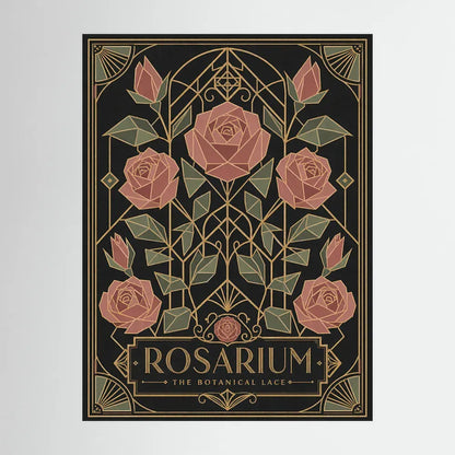 Rosarium: The Botanical Lace – Vintage Art Deco Rose Print
