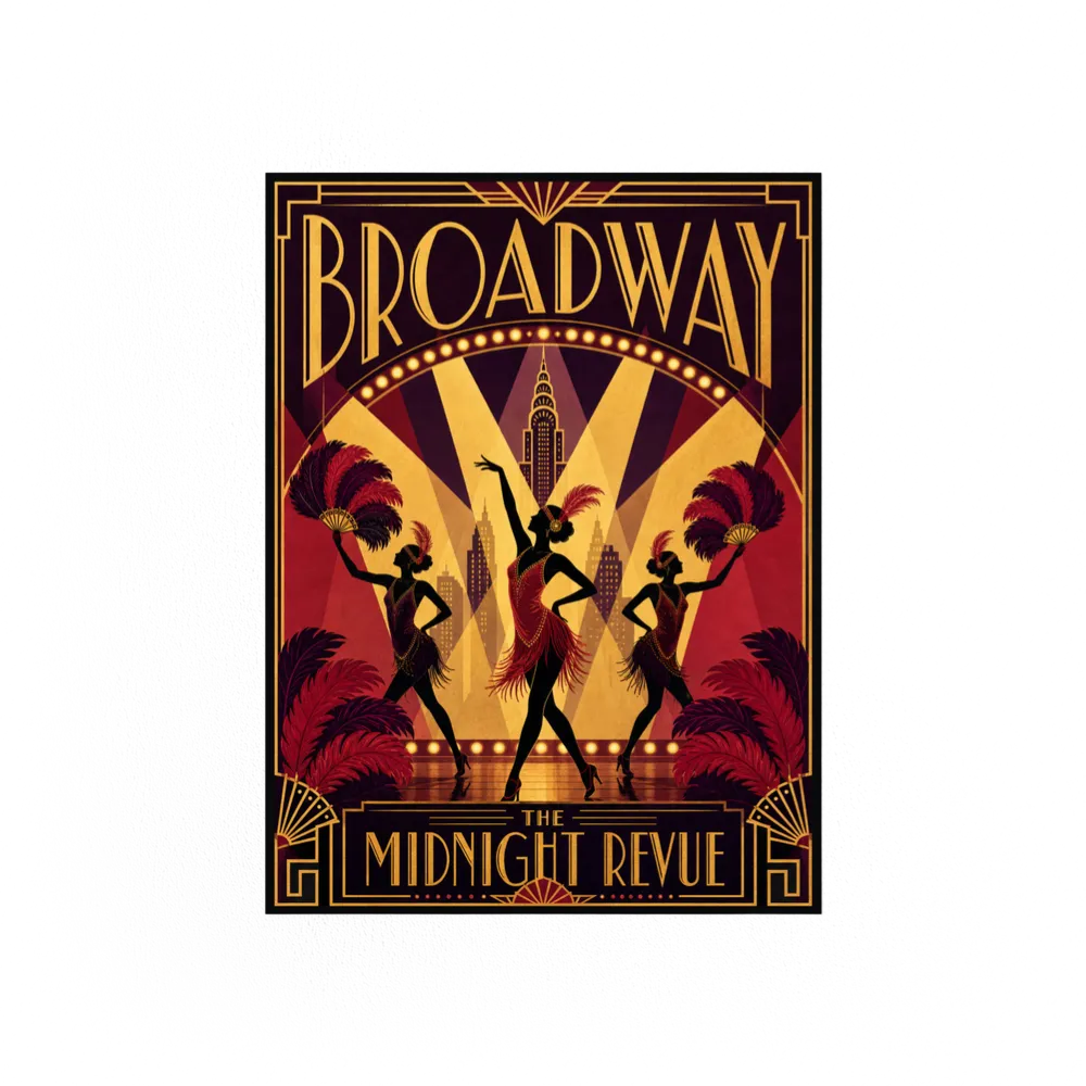 Broadway: The Midnight Revue – Vintage 1920s Art Deco Cabaret Poster Print