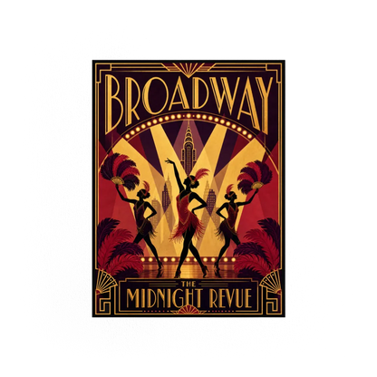 Broadway: The Midnight Revue – Vintage 1920s Art Deco Cabaret Poster Print
