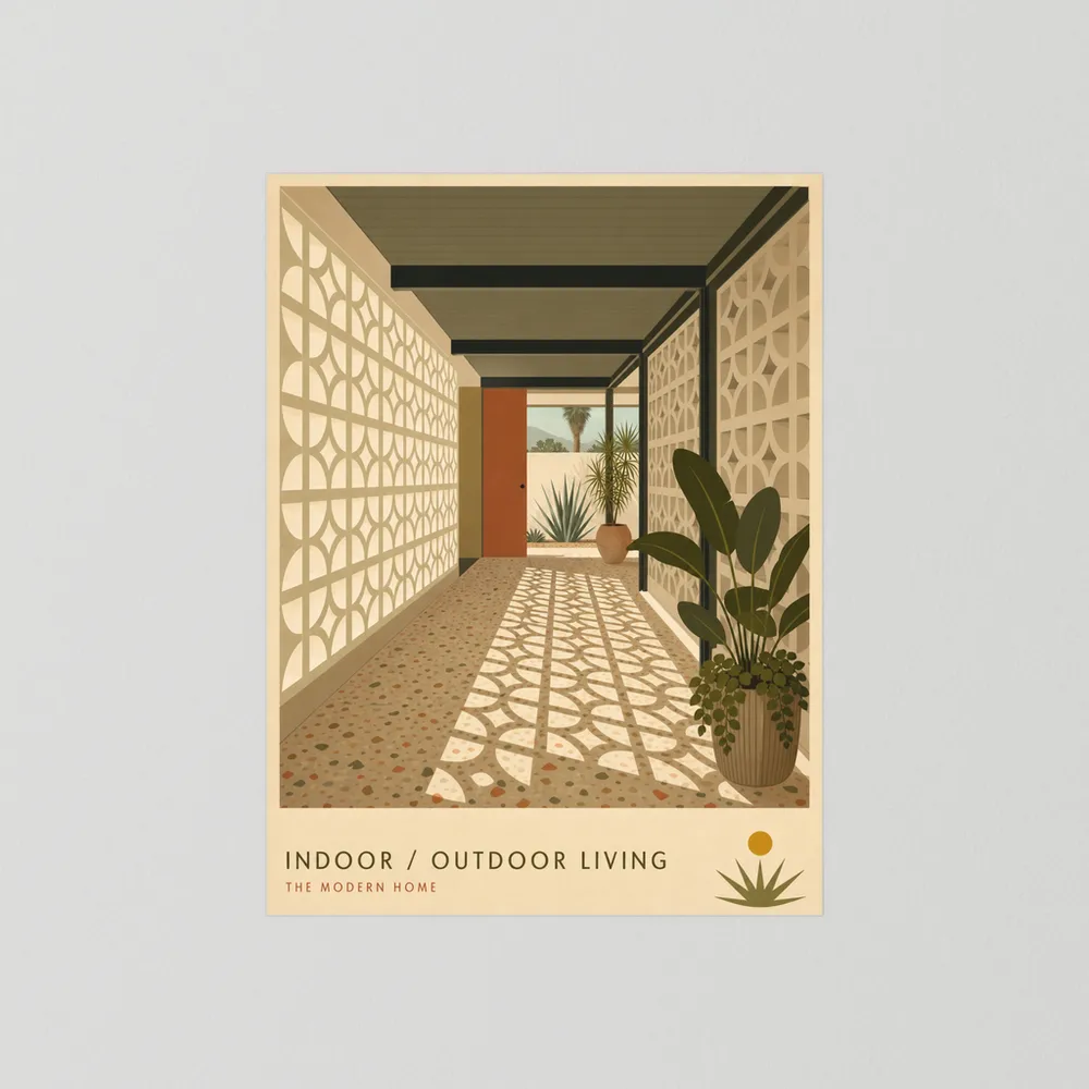 Indoor Outdoor Living Breeze Block Architecture Art Print
