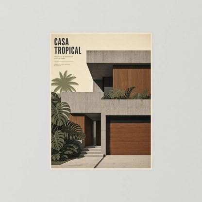 Casa Tropical Modernism Architecture Art Print