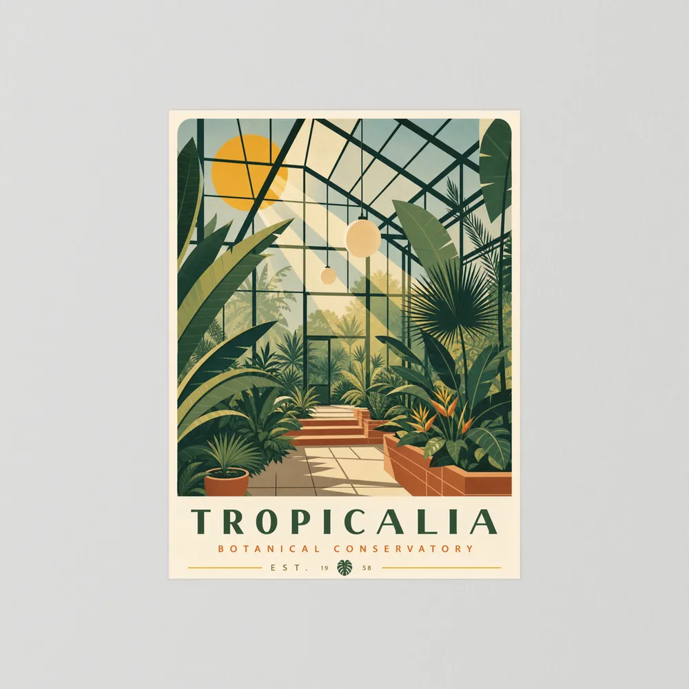 Tropicalia Botanical Conservatory 1958 Art Print