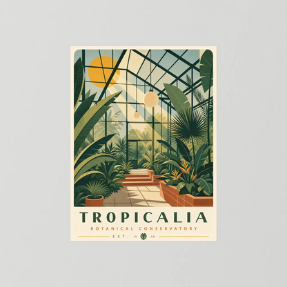 Tropicalia Botanical Conservatory 1958 Art Print