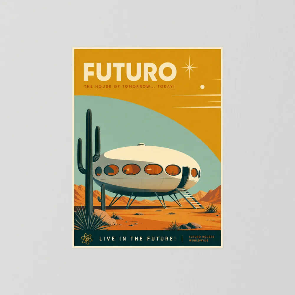 Futuro House Retro Space Age Architecture Art Print