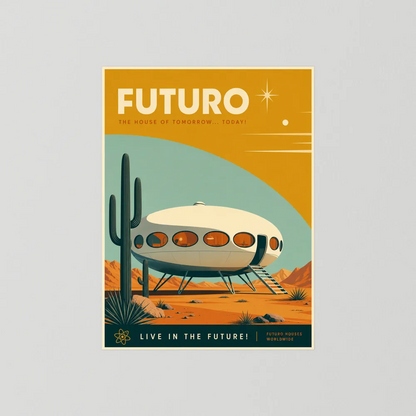 Futuro House Retro Space Age Architecture Art Print