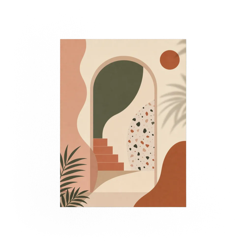 Geometric Archway & Terrazzo Art Print