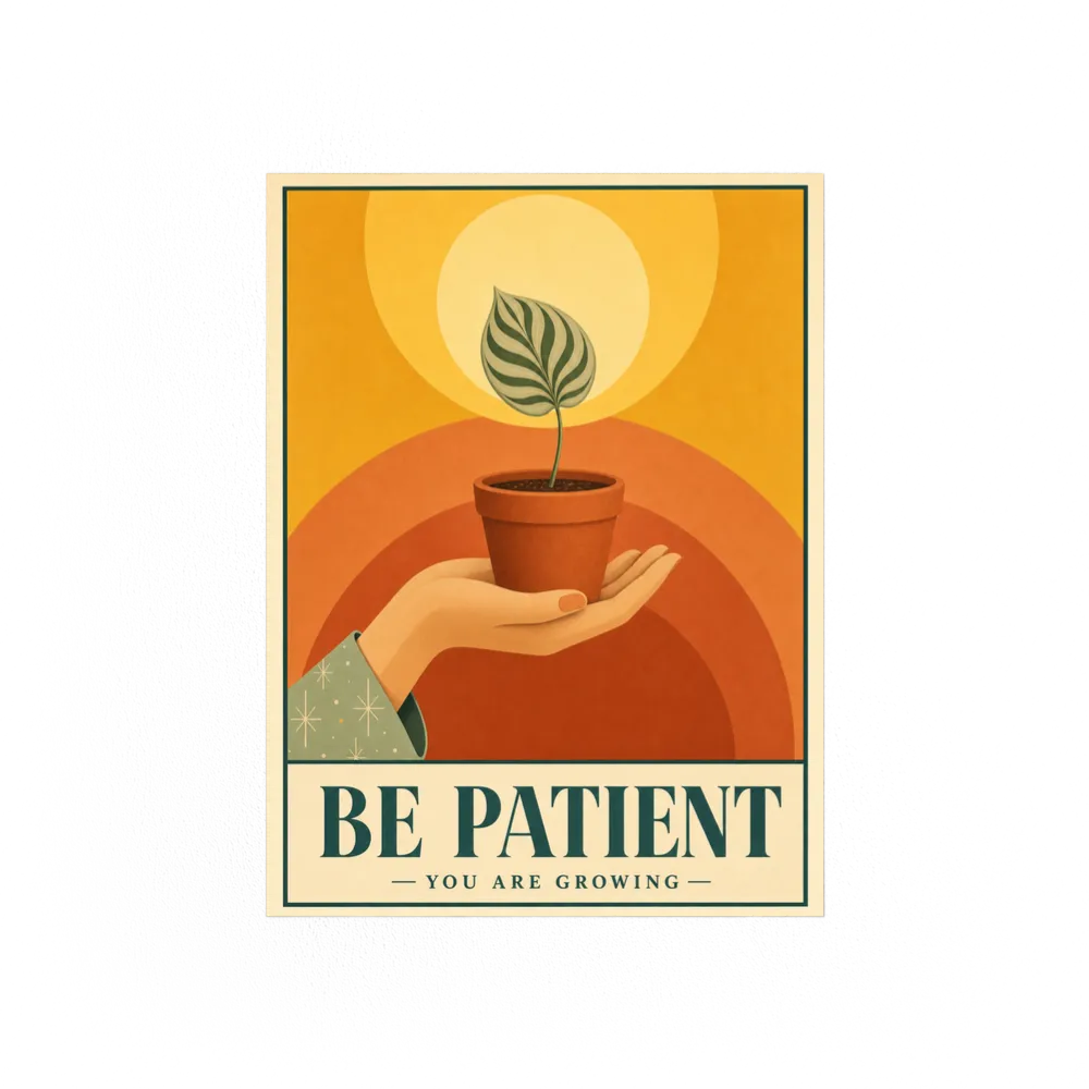 Be Patient – Retro Botanical Plant Art Print