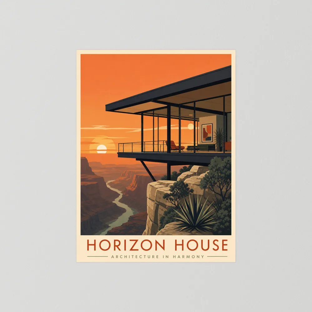Horizon House Cliffside Architecture Art Print