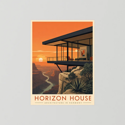 Horizon House Cliffside Architecture Art Print