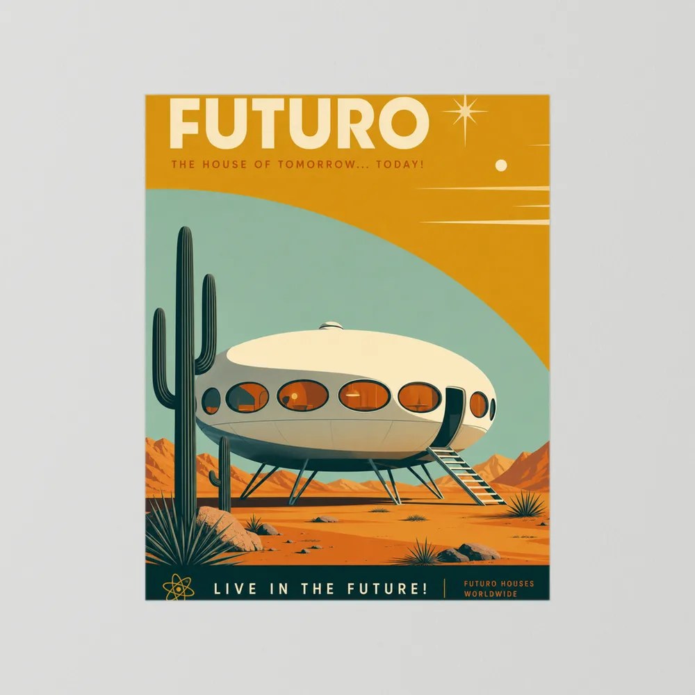 Futuro House Retro Space Age Architecture Art Print