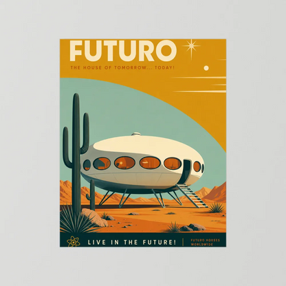 Futuro House Retro Space Age Architecture Art Print