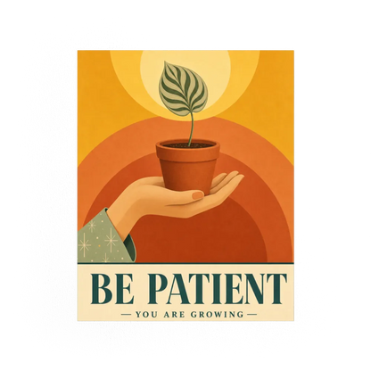 Be Patient – Retro Botanical Plant Art Print