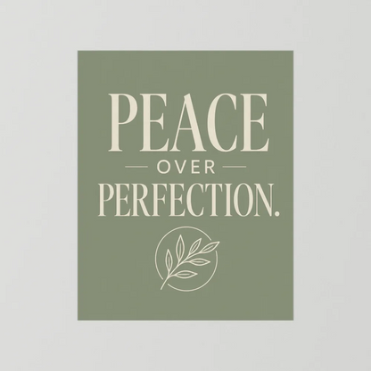 "Peace Over Perfection" Retro Botanical Art Print