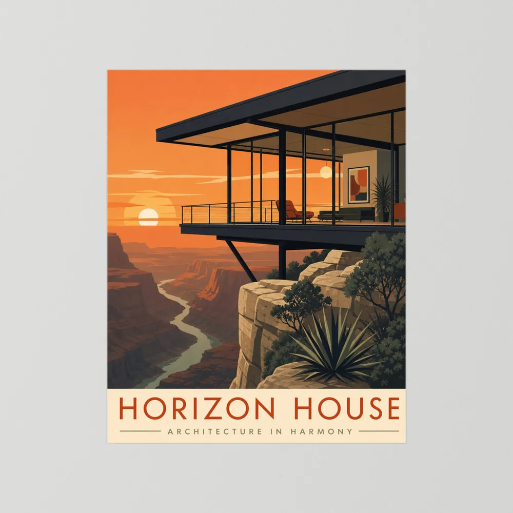 Horizon House Cliffside Architecture Art Print