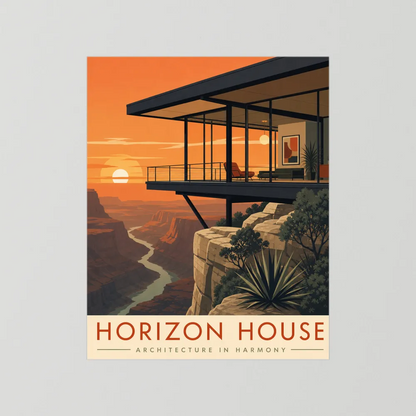 Horizon House Cliffside Architecture Art Print