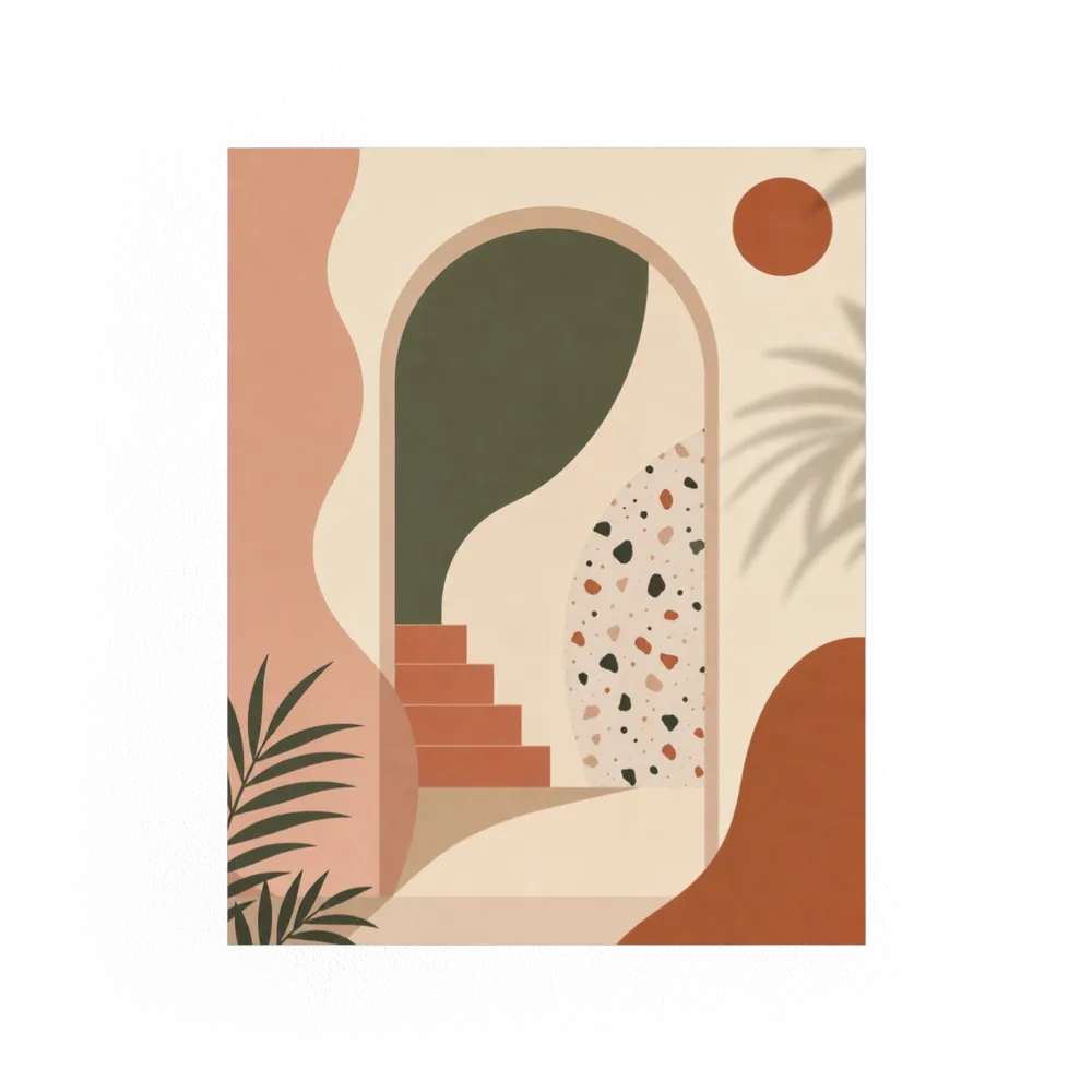 Geometric Archway & Terrazzo Art Print