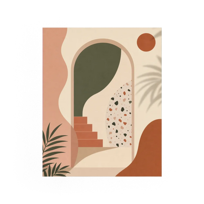 Geometric Archway & Terrazzo Art Print