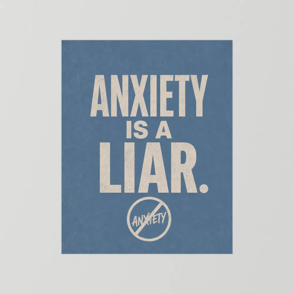 "Anxiety Is A Liar" Retro Typography Art Print