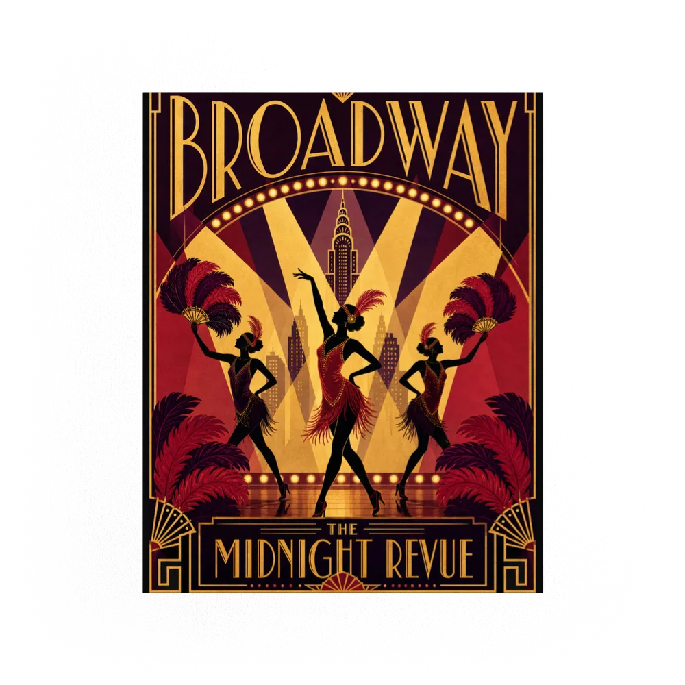 Broadway: The Midnight Revue – Vintage 1920s Art Deco Cabaret Poster Print