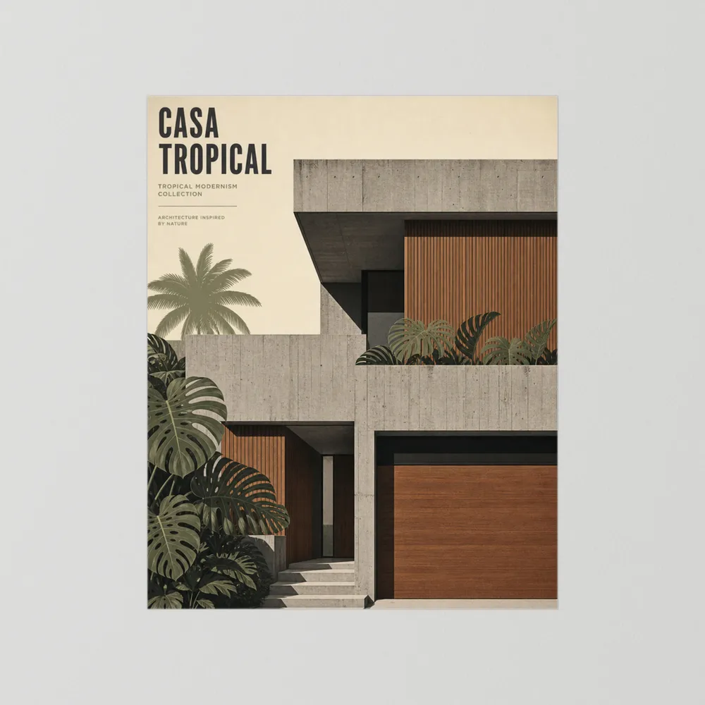 Casa Tropical Modernism Architecture Art Print
