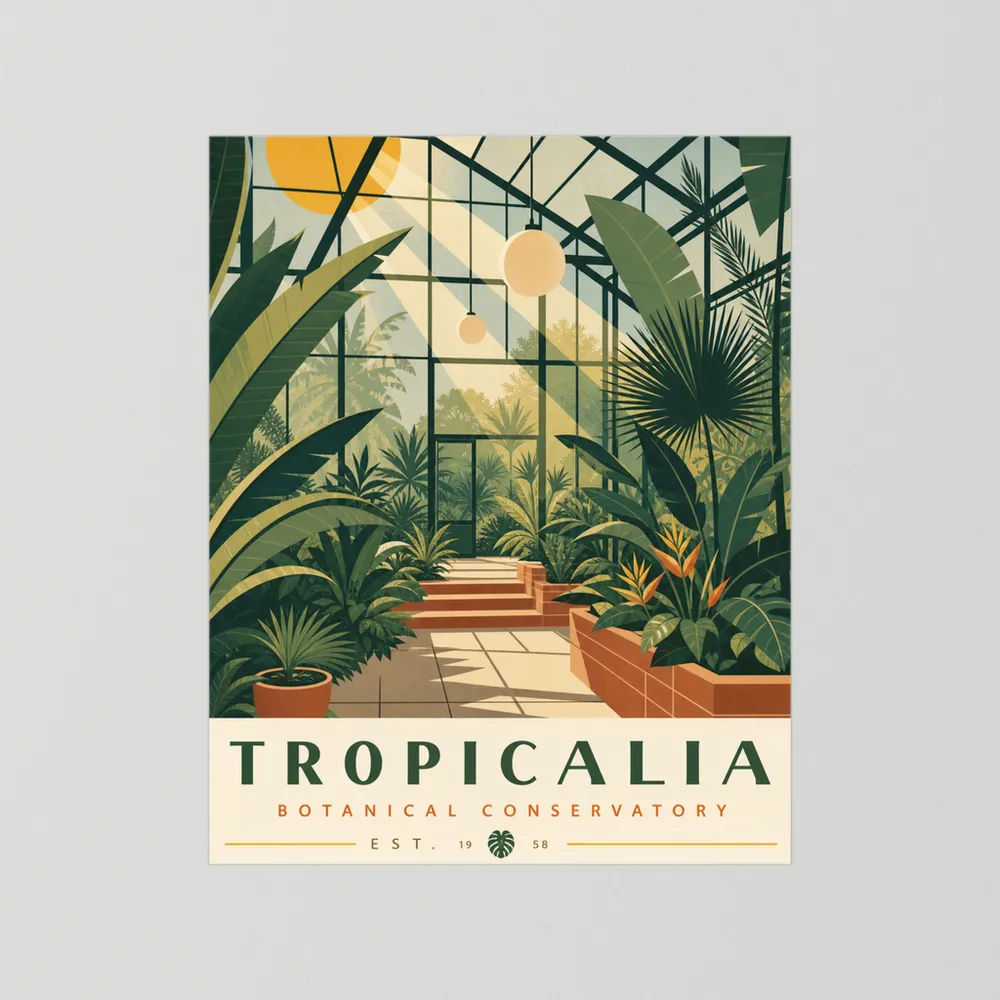 Tropicalia Botanical Conservatory 1958 Art Print