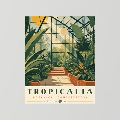 Tropicalia Botanical Conservatory 1958 Art Print