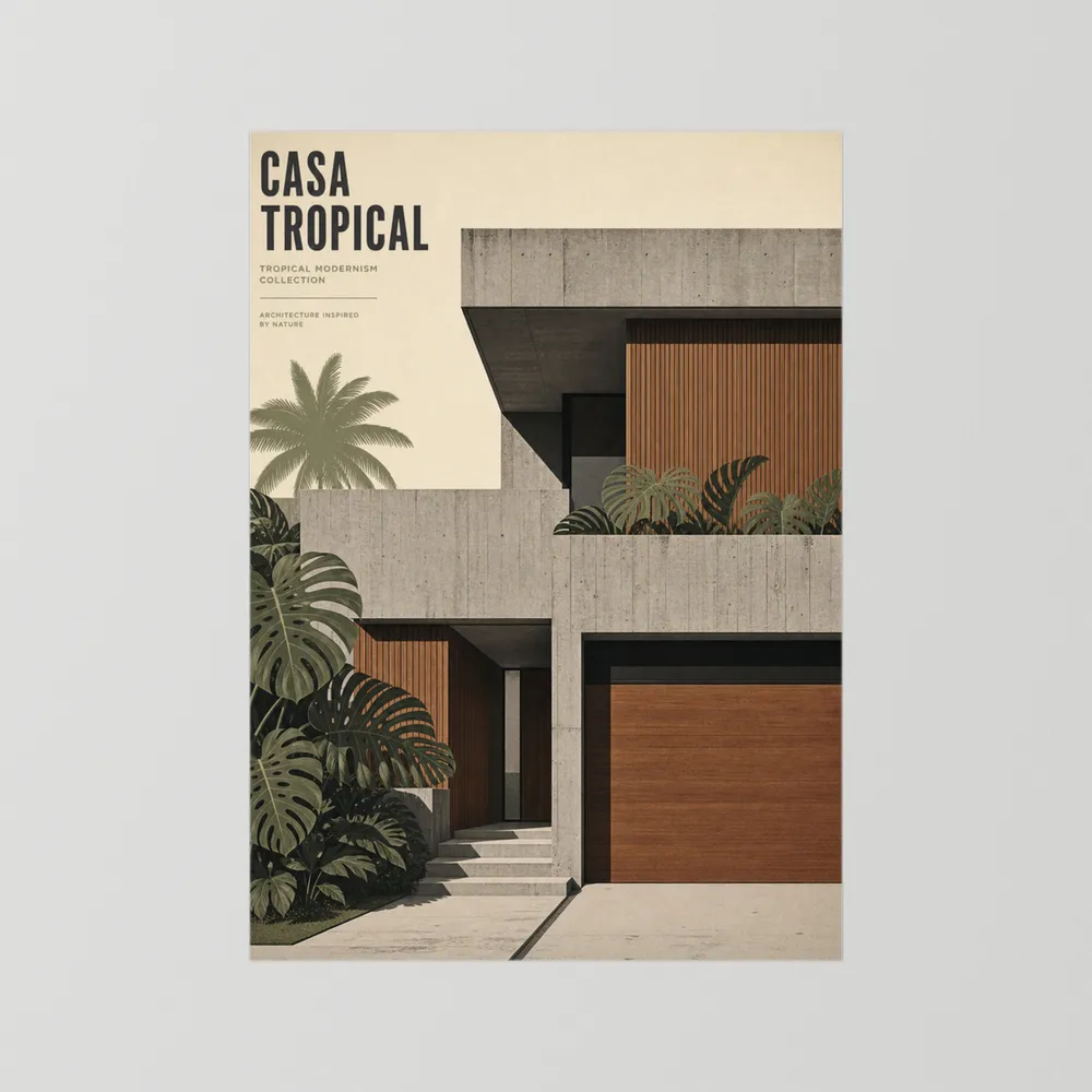 Casa Tropical Modernism Architecture Art Print