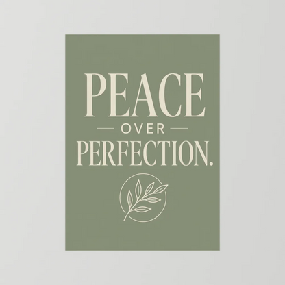 "Peace Over Perfection" Retro Botanical Art Print